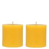 Danilovo Stumpenkerzen aus 100% Bienenwachs – Bienenwachskerzen in Premium-Qualität, Luxuriöses Accessoire für ein Gemütliches Zuhause (2 Stk., 5 x 5 cm, Brenndauer 15 Std)
