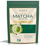 VAHDAM, Vanille Matcha Teepulver (25 g) 100% Reines Matcha-Teepulver japanischen Ursprungs - Japanisches Matcha-Pulver mit 100 % natürlicher Vanille | Brauen Sie köstlichen Vanille-Matcha-Latte