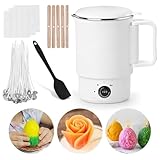 Elektrischer Wachsschmelztopf 800ml – Kerzen Selber Machen Set mit Wachsschmelzer, Kerzenwachs Schmelzofen, Wachskocher & Zubehör – Candle Making Kit zum Kerzen Gießen mit Kerzendocht, Dochthaltern