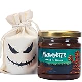 Gregas Imkerei Halloween Geschenkset Honigglas im Säckchen mit Geistergesicht 6 Sorten Süßes Mitbringsel, Halloween Gastgeschenk gruselige Ueberraschung (250 g, Moormonster – Kakao im Honig)