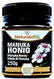 Manuka-Honig 800+ MGO von 250g. Hergestellt in Neuseeland, Aktiver und unbehandelter, rein und natürlich. Von akkreditierten Laboratorien getestetes Methylglyoxal. NaturalePiù