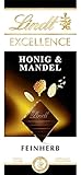 Lindt EXCELLENCE Honig & Mandel - Feinherbe Schokolade | 100 g Tafel | Mit Honig und Mandelstückchen | Intensiver Kakao-Geschmack | Dunkle Schokolade | Schokoladengeschenk