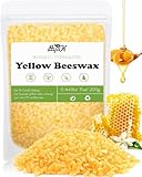 Gelbe Bienenwachs Pastillen 200G/906G/2.3KG, Kerzenwachs für die Kerzenherstellung, Bienenwachs für Kosmetische Produkte, Bienenwachs für Kosmetik für Körper, Hautpflege DIY, Lippenbalsam（200G）