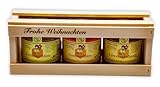 Imkerei Beck® - Deutscher Honig im Weihnachts - Geschenkset/Bienenhonig/Geschenkset 'Frohe Weihnachten' (3 x 250g)