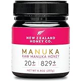 New Zealand Honey Co. Manuka Honig MGO 829+ / UMF 20+ | Aktiv und Roh | Hergestellt in Neuseeland | Zertifiziertem Methylglyoxal Gehalt | 250g