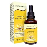Propolis Tinktur 40% - 50 ml - Pure Hochdosierte Tropfen - 100% natürliches Extrakt - Immunsystem Unterstützung -Praktische Pipette - NatimaVita