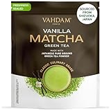 VAHDAM, Vanille Matcha Grüner Tee Pulver (100g, 100+ Tassen) 100% Natürlich Premium Qualität Japanischer Herkunfts Matcha Teepulver | Brauen Sie Köstlichen Latte