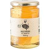 BIO Akazienhonig mit Wabenstück, 500g feinster Honig mit Honigwabe, ursprünglicher & natürlicher Honiggenuss direkt aus dem Bienenstock