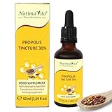 Propolis Tinktur 30% – 50 ml – Pure Hochdosierte Propolis Tropfen – 100% natürlich - Propolis Extrakt – Praktische Pipette - Unterstützung des Immunsystem - NatimaVita
