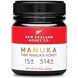 New Zealand Honey Co. Manuka Honig MGO 514+ / UMF 15+ | Aktiv und Roh | Hergestellt in Neuseeland | Zertifiziertem Methylglyoxal Gehalt | 250g