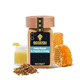 Bee&You Gelee Royale&Propolis in Honig,100% natürlich, ohne Zusatzstoffe,Roher Honig,fairer Handel,natürliche&kontrollierte Zutaten,33 Auszeichnungen, 12 Zertifikate