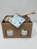 Honig Geschenkset 'Happy Birthday' mit Honiglöffel aus Buchenholz und Grußkarte - 2 verschiedene Gläser Honig - 100% Deutscher Honig Honigprinz Familien-Imkerei