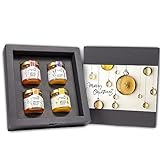 Immenwunder Honig Geschenk Set für den perfekten Moment - Vier schmackhafte Honige in hochwertiger Geschenk-Verpackung - Feinkost Geschenk