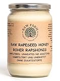 900 g Reiner, Roher Rapshonig – Ungefiltert, Ungeheizt, nicht Pasteurisiert, aus einer einzigen Quelle, direkt aus den eigenen Bienenstöcken von RAW FARM. (900, Rapshonig)