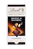Lindt EXCELLENCE Honig & Mandel - Feinherbe Schokolade | 100 g Tafel | Mit Honig und Mandelstückchen | Intensiver Kakao-Geschmack | Dunkle Schokolade | Schokoladengeschenk