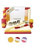 Wachsmann Bienenwachs-Kerzen selber Machen, 10 - DIY Kerzen Bastel-Set - mit Hanfdochten - Bienenwachs-Platten aus Deutschland - mit Zubehör