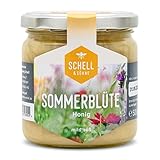 Deutscher Sommerblütenhonig 500g - Imkerei Schell - Portionsglas cremig gerührter Honig aus eigener Produktion - 100% Deutscher Honig