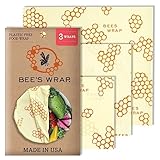 Bee's Wrap Wachspapier, Set mit 3 Stück, Verschiedene Größen, beige, Bienenwachs