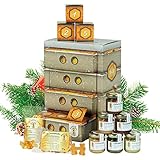 Honig Adventskalender in hochwertiger Bienenkasten-Optik – zum Verschenken oder Kennenlernen | Berufsimkerei seit 1978 | enthält 22 Sorten Honig x 50g und Extras (1180g), Manukahonig etc.