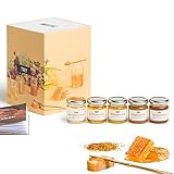 TRY Honig Geschenkset - Bekannt aus 'Die Höhle der Löwen' - die Verkostung mit fünf hochwertigen Honigen und einem 60-seitigen Booklet. Das perfekte Geschenk für alle Honig-Liebhaber!