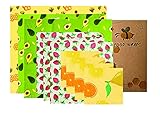 Paquet Bienenwachstücher, 10er Set Wachspapier, Wiederverwendbare nachhaltige Bienenwachswraps, umweltfreundliche abwaschbare Wachstücher für Obst, Gemüse Käse, Lebensmittel, Wachspapier,