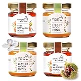 Immenwunder Honig Probierset Set Honigwald, 4x50g Honige 2x Leatherwood Honig, 2x Edelkastanie, ideale kleinigkeiten für Ostern, Geschenkideen