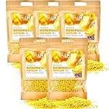 LM Bienenwachs Pastillen, 5 x 500g - Gelb - 100% natürliches, reines Bienenwachs geeignet für Kosmetik, Bienen-Wachstücher, Kerzenherstellung und Leder-/Holzpflege
