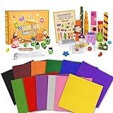 BuzzoXerex Bienenwachsplatten für Kerzen, 12 Stück Farbenfrohe Wachsplatten für Kerzen(20 x 20cm), Kerzen Selber Machen Set mit Formen und Beutel, Kerzen Wachsplatten für Kinder ab 3+ Jährige