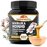 Manuka-Honig 800+ MGO von 250g. Hergestellt in Neuseeland, Aktiver und unbehandelter, rein und natürlich. Von akkreditierten Laboratorien getestetes Methylglyoxal. NaturalePiù
