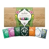 Pukka Tee Geschenkset, Bio Tee Box 'Wohlfühlbox', Manuka Honig, Matcha, Aus nachhaltigem Bambus, Tee Set, Geschenkidee, 6 Varianten, 42 Teebeutel