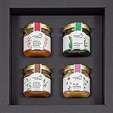 Immenwunder Honig Geschenk Set für den perfekten Morgen - Vier schmackhafte Honige in hochwertiger Geschenk-Verpackung - Zum selber Freuen & Verschenken
