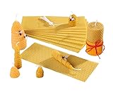 Unbekannt Bienenwachs-Kerzen Bastelset - 15 x 100% Reine Bienenwachs-Platten 10 x 25 cm - selber Machen basteln Set Kinder