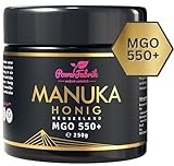 Manuka Honig | MGO 550+ | 250g | Das ORIGINAL aus NEUSEELAND | IM GLAS | PUR, ROH & ZERTIFIZIERT | Premium Qualität 100% natürlich | PowerFabrik