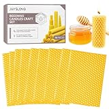 10 Stück Bienenwachsplatten,Bienenwachsplatten für Kerzen,natürliche Kerzenherstellung und zum Basteln Bienenwachsplatten,DIY Kerzen Bastel Set für Handwerkliche Geschenke, Eltern Kind-Bastelaktion