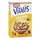 Dr. Oetker Vitalis Knuspermüsli Schoko-Banane, 600 g Knuspermüsli mit Vollmilchschokolade und Banane