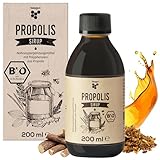 beegut BIO Propolis Sirup mit Propolis, Honig, Spitzwegerich, Königskerze und Süßholzwurzel, 200 ml Sirup auch für Kinder, zertifiziert BIO