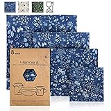 8 Stück Bienenwachstücher für Lebensmittel I Beeswax Wrap I Wachstuch I Wiederverwendbares Wachstuch I Wachspapier