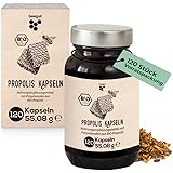 beegut BIO Propolis Kapseln mit BIO Propolis Extrakt in pflanzlicher Kapsel, das Schutzharz der Bienen, nachhaltige Verpackung - 120 Kapseln